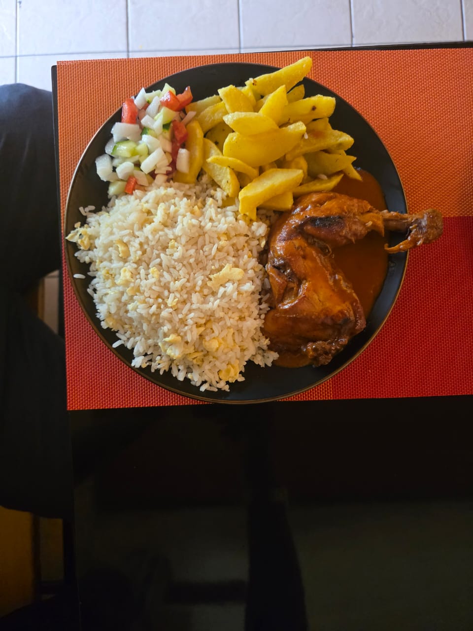 Rice and chicken meal